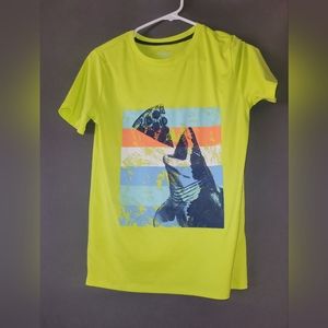 Cat & jack fluorescent green boys shirt size L 12/14